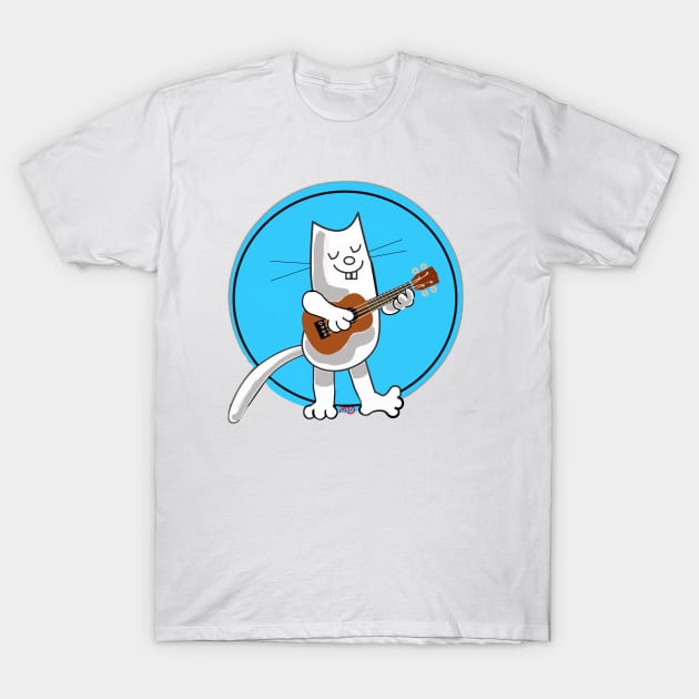 UKELELE SPIKE CARTOON CAT T-Shirt by MarniD9